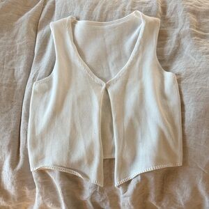 White Sleeveless Knit Vest